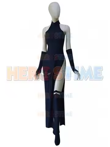 Raven Female Superhero Cosplay Costume Navy Blue Spandex Halloween Zentai Catsuit for Woman Cosplay 
