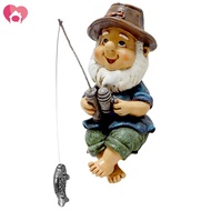 Fishing Gnome Garden Gnome Statue Naughty Gnome Figurine Dwarf Sculpture for Lawn Yard Decor SHOPSKC