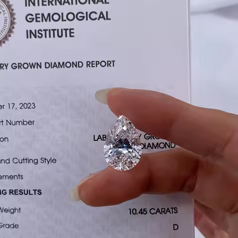 Pear Lab Grown Diamonds With GIA IGI certificate D E F color Synthetic Diamond Wholesale 1ct 2ct 3ct