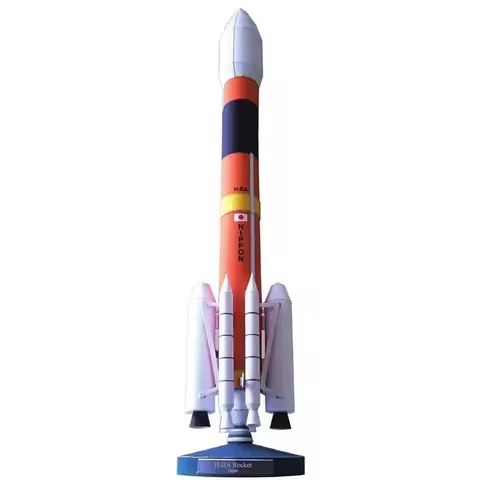 Japan H-2A Rocket Space Origami Art Folding Mini Handmade 3D Paper Model Sci-Fi Papercraft DIY Teens