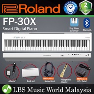 Roland FP-30X 88 Keys Digital Piano Portable Package Weighted Electric Keyboard - White (FP30X FP30 X FP 30X)