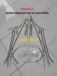 Striping Stiker Motor Honda Genio Fabulous CBS ISS 2021 Putih Terbaru