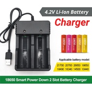 Li-Ion 2 Slots Battery Charger 21700 20700 26650 18650 18490 16340 14500 10440 Battery