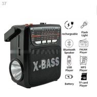 ✑♈kuku Rechargeable AM/FM Radio with wireless bluetooth speaker USB/SD Music Player