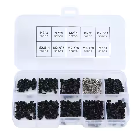 500Pcs Stainless Steel Laptop Screws Kit M2, M2.5, M3 for IBM HP Mac Dell Lenovo SAMSUNG Sony Toshib