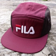 MERAH Fila red brown 5-panel hat