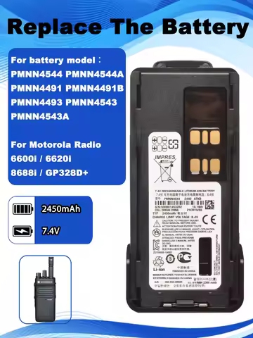 PMNN4544 4409 IMPRES 2450mAh Replacement Battery For Motorola XiR P8668 GP328D DP4800 4400e DGP8550e