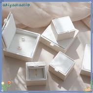 AKIYAMAMIO Jewelry Box, Display Organizer White/Pink Jewelry Packaging Box, Elegant Satin Earring Or