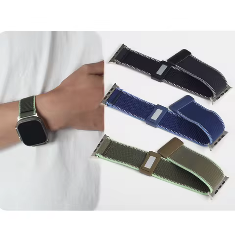 Trail Loop Magnetic Nylon Strap for Apple Watch Ultra3/2/1 Series11-1 SE3/2/1 Nike Hermès 38/40/41/4