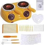 Candy Chocolate Melting Pot for Melting Chocolate, Butter, Cheese, Candy Candle with Tool Mold Handmade DIY Making Electric Melting Pot Chocolate Melting Warming Fondue Set Yellow