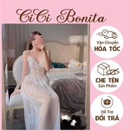 Long form lace nightgown turned into a muse made of high quality materials from Guangzhou CV49 CICI 