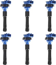 Blue Set of 6 Ignition Coil Pack Compatible with ALL Series 1994-2005 X5 330 E46 More Blue Replaces 