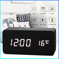 COD Jam Alarm LED Digital Wood Clock with Temperature / jam weker alarm bunyi kencang digital kamar