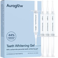 AuraGlow Teeth Whitening Gel Syringe Refill Pack, 44% Carbamide Peroxide, (3X) 5ml Syringes