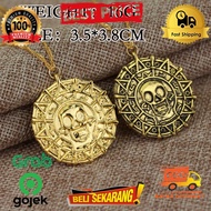 Kalung Pria Rantai Emas Gold Koin Kuno Bajak Laut Jack Coin Sparow K20