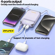 AWEI P89K Powerbank 10000mAh 20W+22.5W PD+QC Super Fast Charge Mini Lightweight Cabled Power Bank Compatible 15 Pro Max