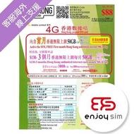 3張免運費｜包平郵｜CSL - HONGKONG MOBI ($88面值)  30日【香港】(50GB) 4G/3G 無限數據卡上網卡SIM卡電話卡本地儲值月咭