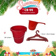 SP Happy Plastic Christmas Pail,Dipper, and Hanger Bundle CB44