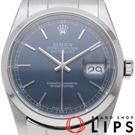 勞力士 Datejust 男士腕錶 16200(P)，附保固卡，不鏽鋼材質，藍色錶盤，拋光處理，2000 年款，成色極佳 [二手]