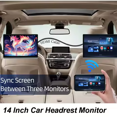 14" IPS Car Headrest Monitor 4K Tablet PC Car Rear Multimedia Android 12 HDMI TV Multifunction IN Ai
