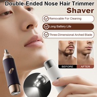 Portable dual-head nose hair trimmer shaver