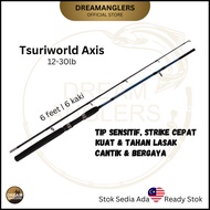 Tsuriworld Axis 6 Feet 12-30lb 2-Piece Spinning Fishing Rod Joran Ikan Torikumu Kotai