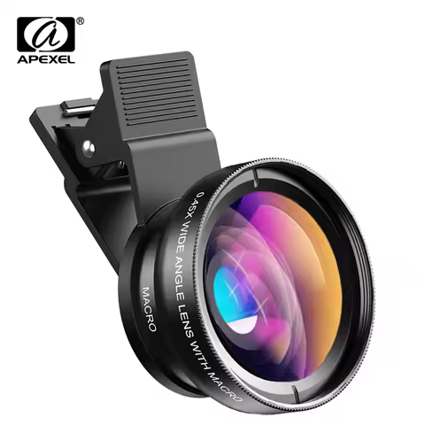 APEXEL Phone Lens kit 0.45x Super Wide Angle & 12.5x Macro Micro Lens HD Camera Lentes for iPhone 6S