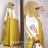 promo Gamis Set cinkle airflow One Set Jumbo Aplikasi Sablon