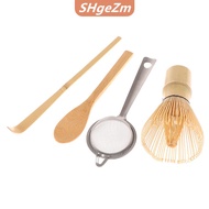 [COD] SHgeZm 4pcs Matcha Whisk Set handmade tre Matcha Whisk truyền thống trà Scoop sâu Scoop trà st