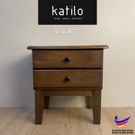 TERA Solid Wood Bedside Table / 2 Drawers Nightstand / Meja Tepi Katil / 2 Laci Storage Meja Kecil /