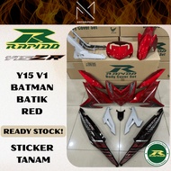 COVERSET Y15 V1/V2 BATMAN BATIK RED YAMAHA Y15 RAPIDO COVERSET STICKER TANAM MOTOR COVERSET