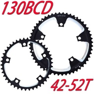 Bicycle 130BCD Chainring 42T52T Aluminum Alloy Chainring Road Bike Shifting Double Chainring 9 Speed