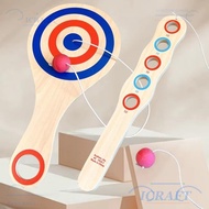 CRAFTMX Tether Ball Paddle, Wood Elastic Cord Elastic Skill Ball, Gifts Tethered Ball Hand Eye Coord
