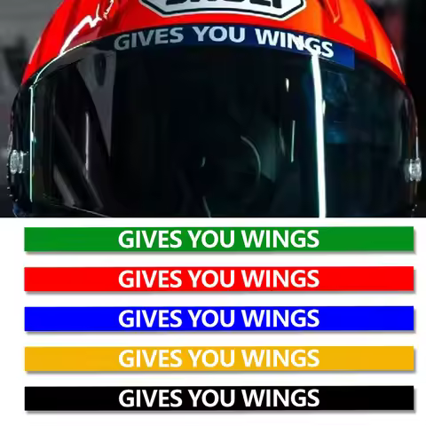 New GIVES YOU WINGS Stripe Motorcycle Helmet Visor Lens Stickers Waterproof Vinyl Decals for SHOEI Z