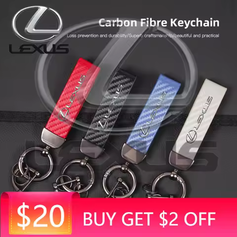 Emblems Carbon Fiber Car KeyChain Badge Key Keyrings Gifts For Lexus F SPORT RX300 IS200 IS250 ES350