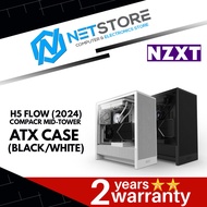 NZXT H5 Flow (2024) Compact Mid-Tower ATX Case (BLACK/WHITE)