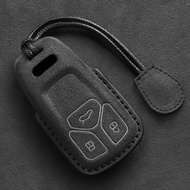 Leather Car Key Case Fob For Audi A4 B9 A1 A3 A5 A6 8S 8W Q3 Q5 Q7 4M S4 S5 S7 TT TTS TFSI RS  Keych