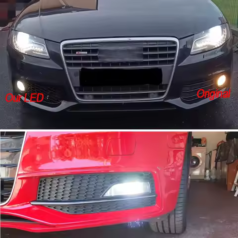 2PCS H11 LED Fog Lights Car Headlight For Audi A4 B7 B8 B9 A3 8V Q3 8U Q5 8R A5 H11 Front Fog Lamp S