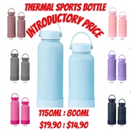 800ml or 1150ml Thermal Insulation Water Bottle with Silicone Bumper Protector Base