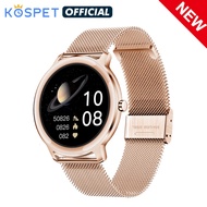 Smartwatch สมาร์ทวอท 2021 KOSPET R18 Smartwatch Waterproof Smart Watch Women Lovely Bracelet Blood Pressure Monitor Lady Wrist Clock For IOS AndroidSmartwatch สมาร์ทวอท Gold Steel Strap