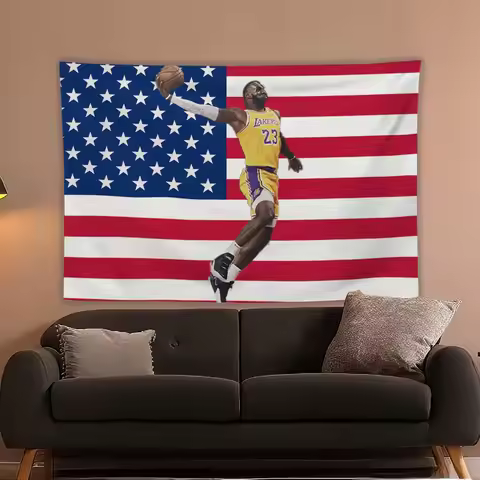 LeBron James Flag College Dormitory Printed Tapestry Dormitory Room Decoration Wallpaper Banner Tape