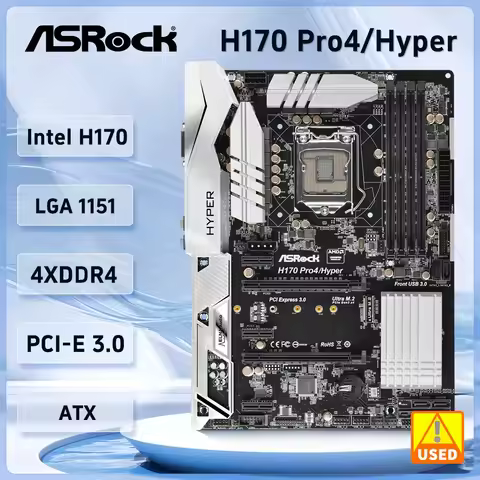 ASRock H170 Pro4/Hyper Motherboar LGA 1151 DDR4 2133 64GB support i7-6700 i5-6500 i3-7300 G4600 i7-7