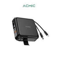 Powerbank ACMIC A15 15000mAh พาวเวอร์แบงค์ชาร์จเร็ว PD20W มีสายชาร์จและขาปลั๊กในตัว สีชมพู