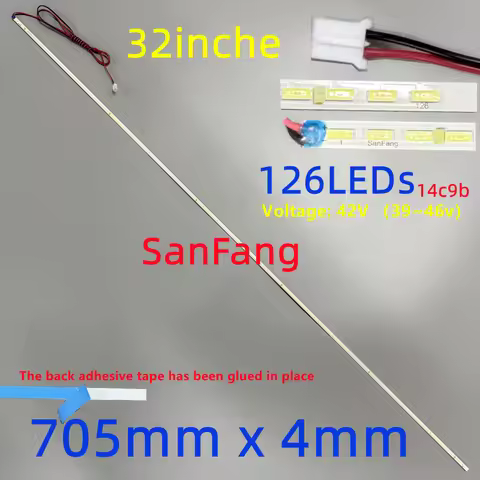 32inche led light bar backlight strip 705x4mm 126LEDs 32inch monitor screen