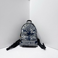 迪奧 /DIOR叢林系列 travel 動物園雙肩包書包 小號 後背包藍色百搭時尚自重輕