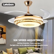 Letobon Modern Ceiling Fan With Light 42 Inch Remote Control Ceiling Light Fan Lampu Siling