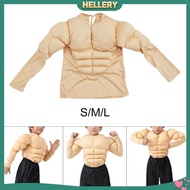 [HellerySG] Kids Muscle Shirt Costume 3D Funny Body Builder Clothes for Cosplay Party Events