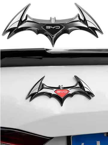 3D Car Stickers Universal Metal Stickers, Bat Shape Badge Car Stickers for BYD Tang EV600 Han EV Yua