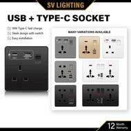 Fast Charing 18W 13A Switch socket Usb+Type-c Safety 1year warranty