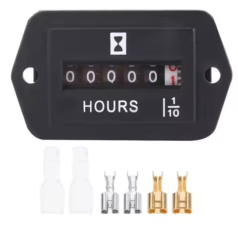 1pc Car Generator Sealed Hour Meter Counter Mechanical Hour Meter Timer Gauge Fits Diesel Gasoline E